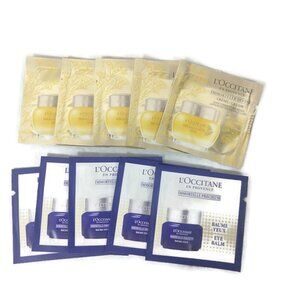 L'OCCITANE Immortelle Divine Face Cream & Precieuse Eye Balm X10 Samples NEW